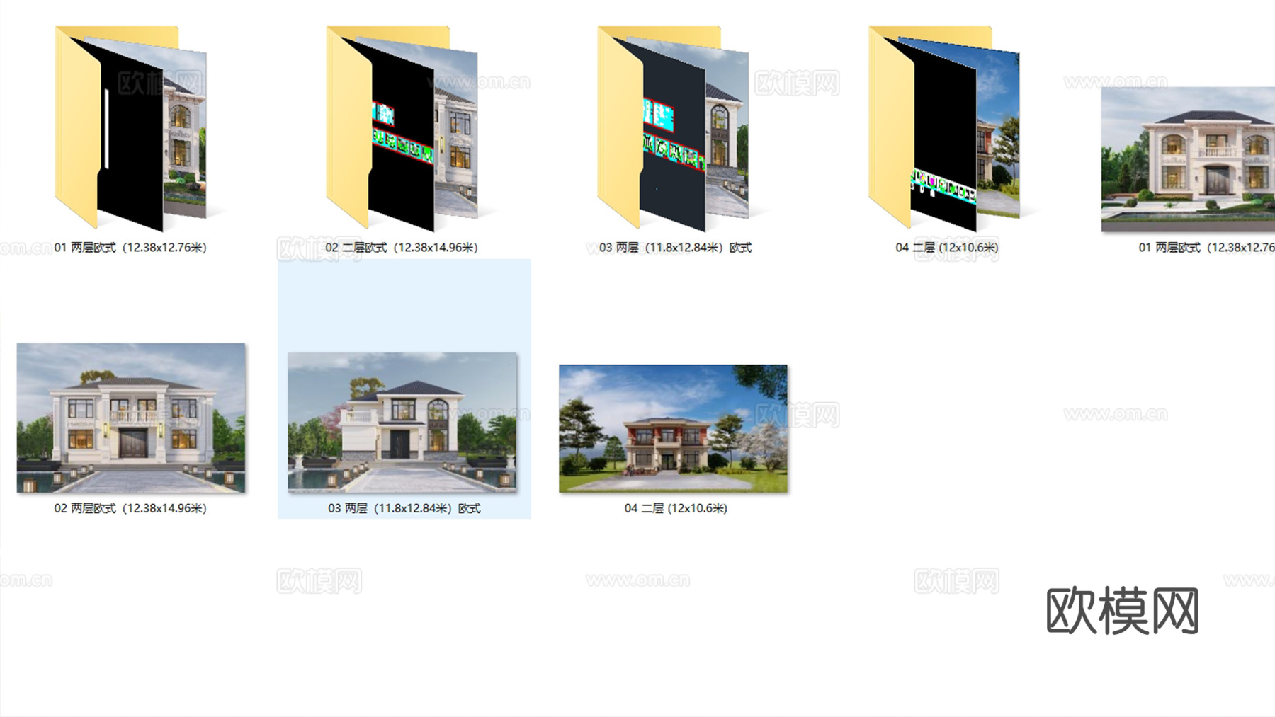现代欧式二层别墅建筑 欧式二层自建房建筑 欧式两层农村住宅cad施工图