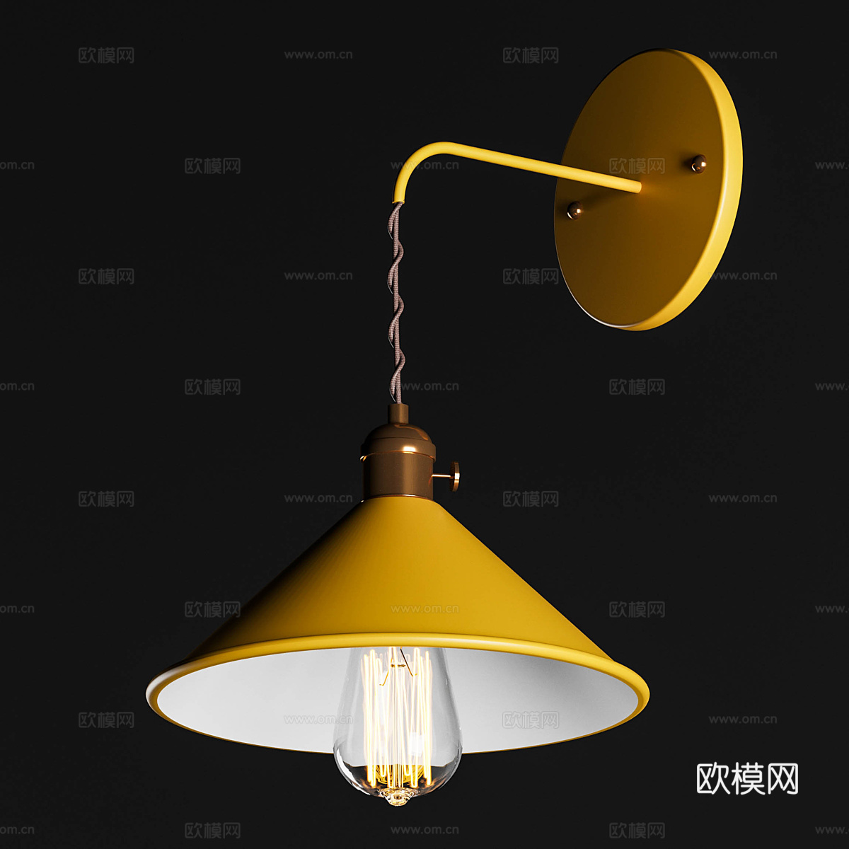 现代北欧金属吊线壁灯3d模型