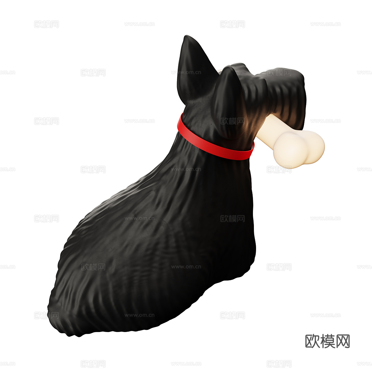 现代宠物狗装饰台灯3d模型