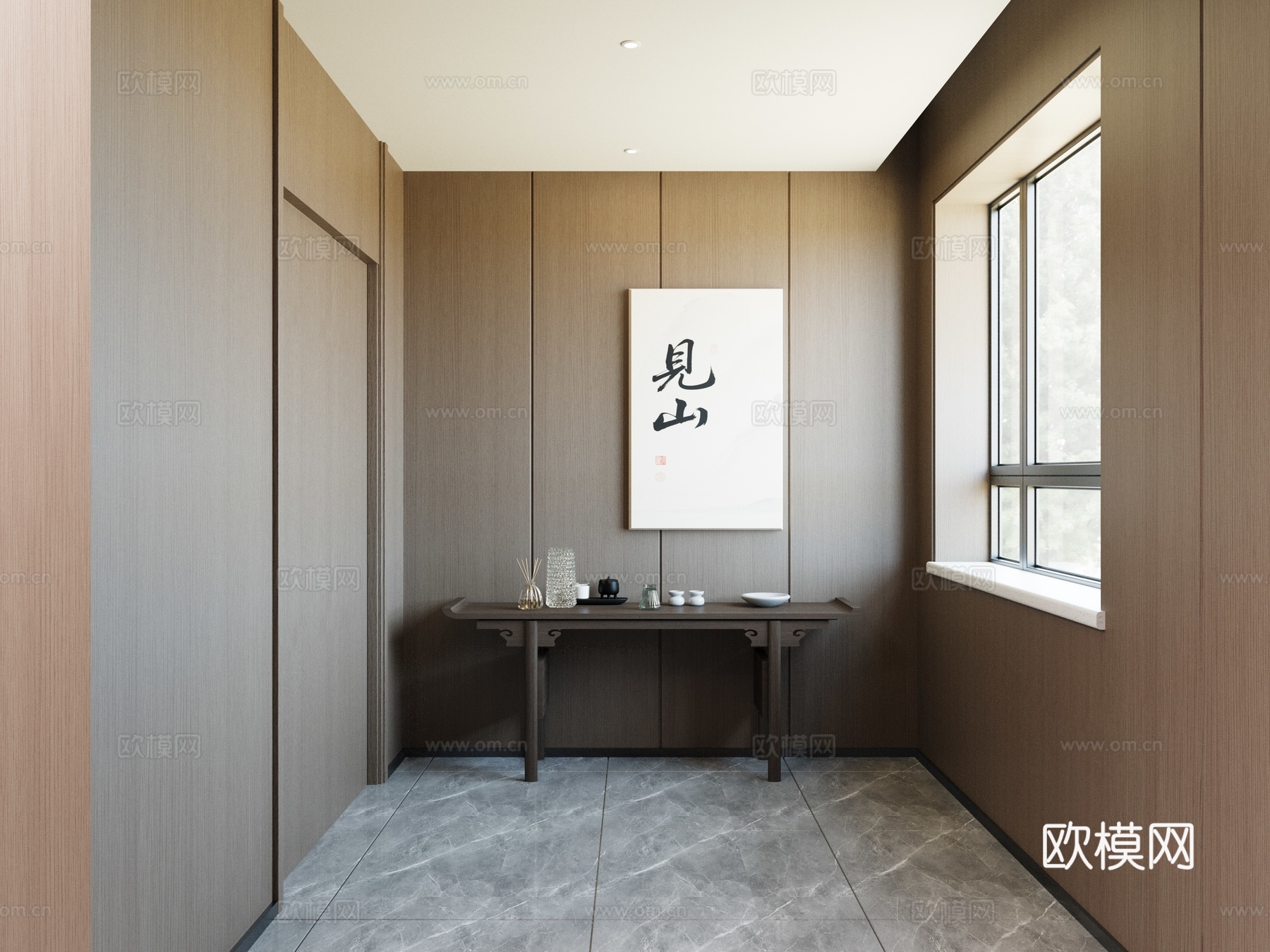 新中式简约包房茶室3d模型