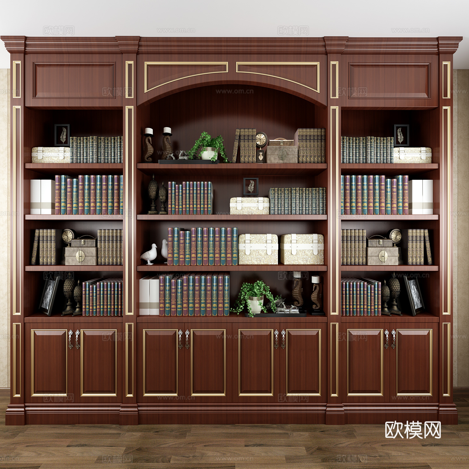 经典欧式书柜 橱柜3d模型
