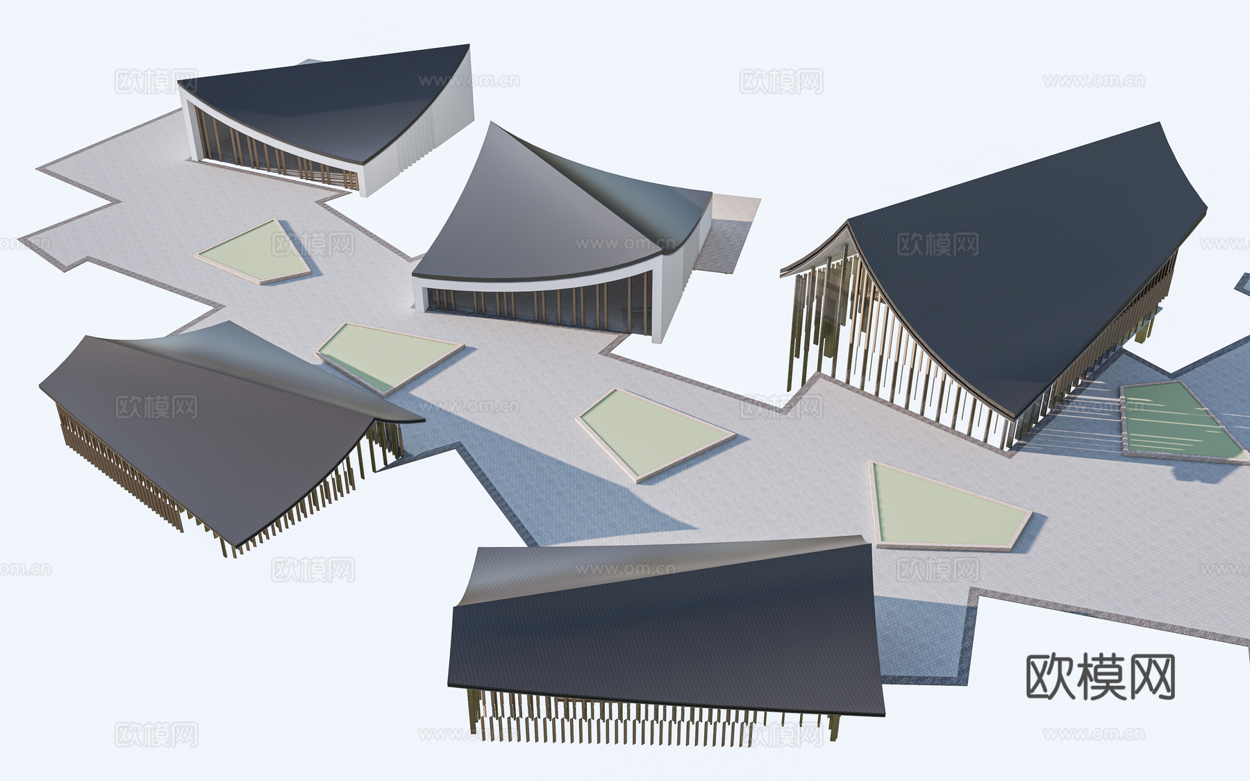 现代公共建筑 美术馆建筑 美术馆建筑 商业建筑su模型