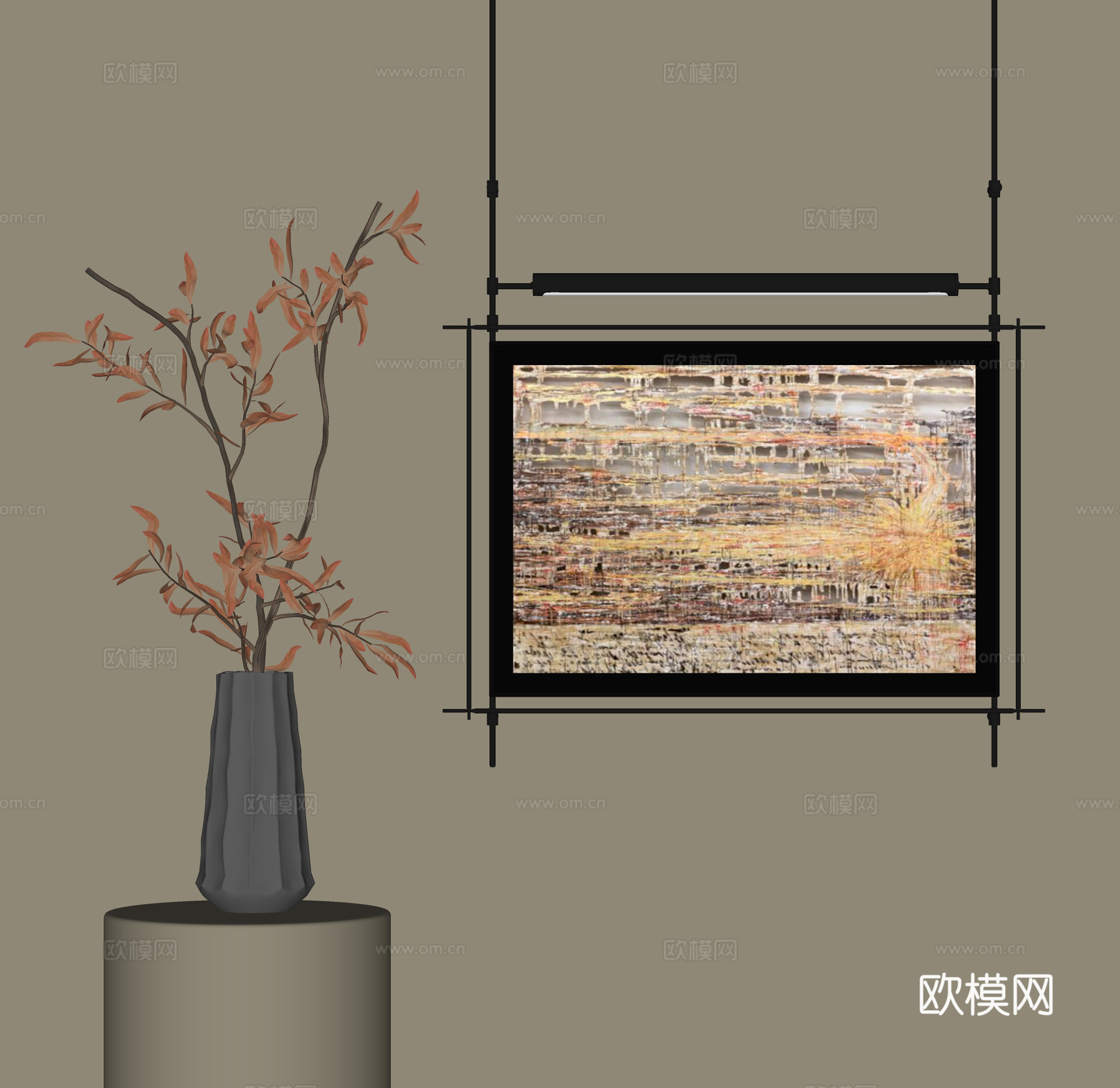 中古风装饰画su模型