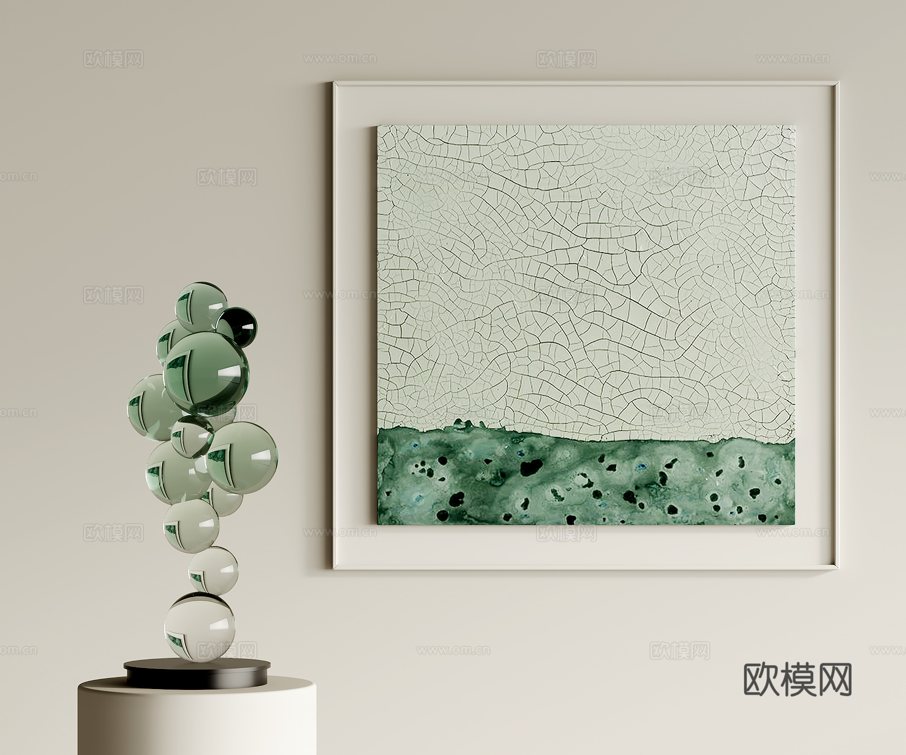 侘寂风装饰画3d模型