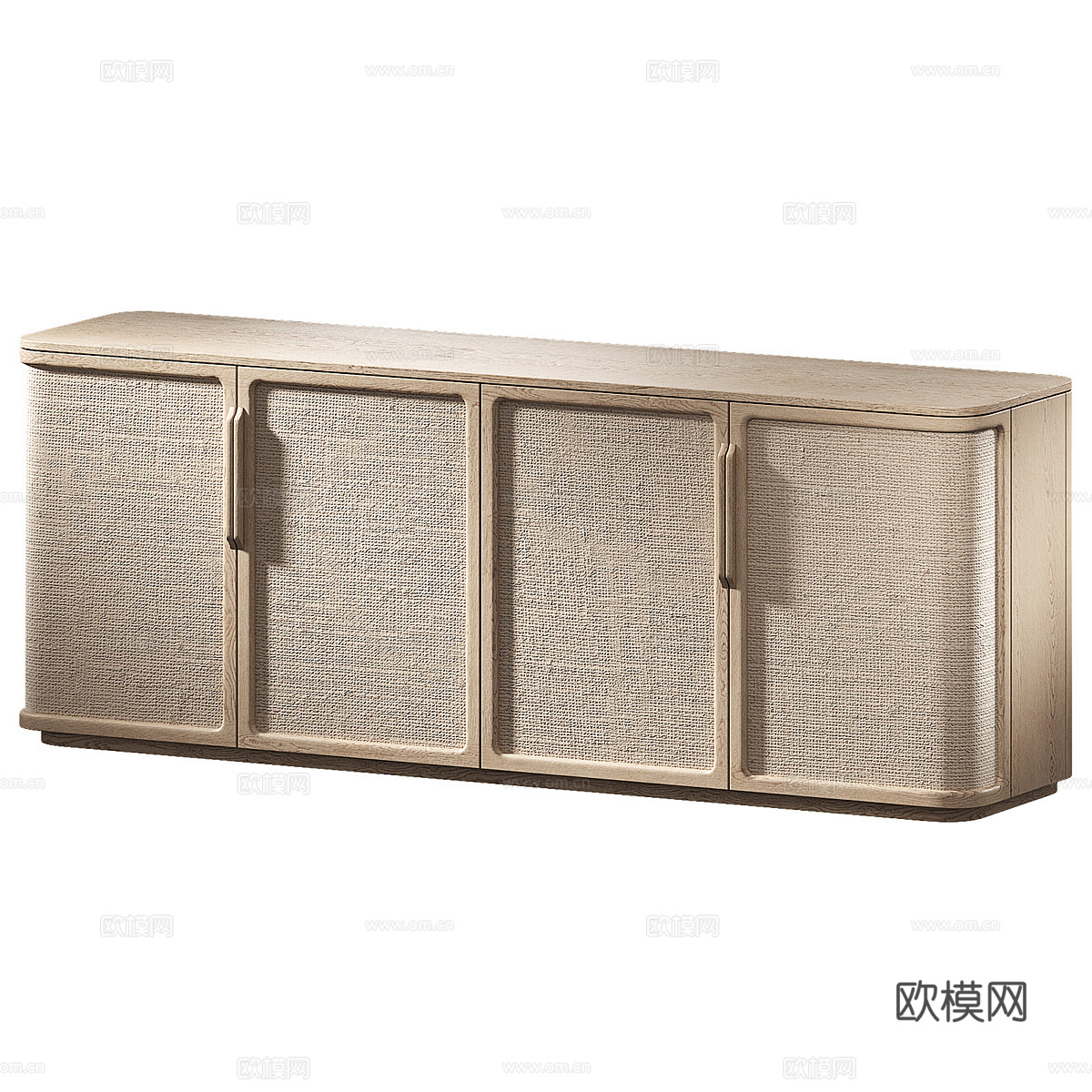 新中式侘寂电视柜 边柜 矮柜3d模型