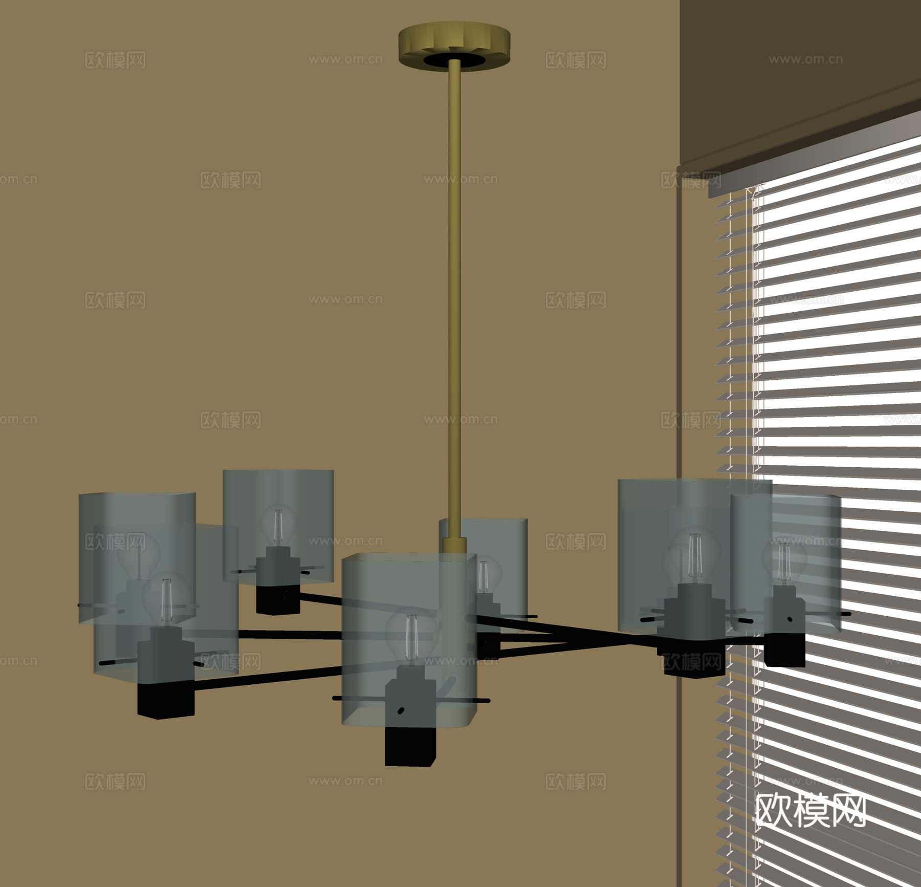现代吊灯su模型