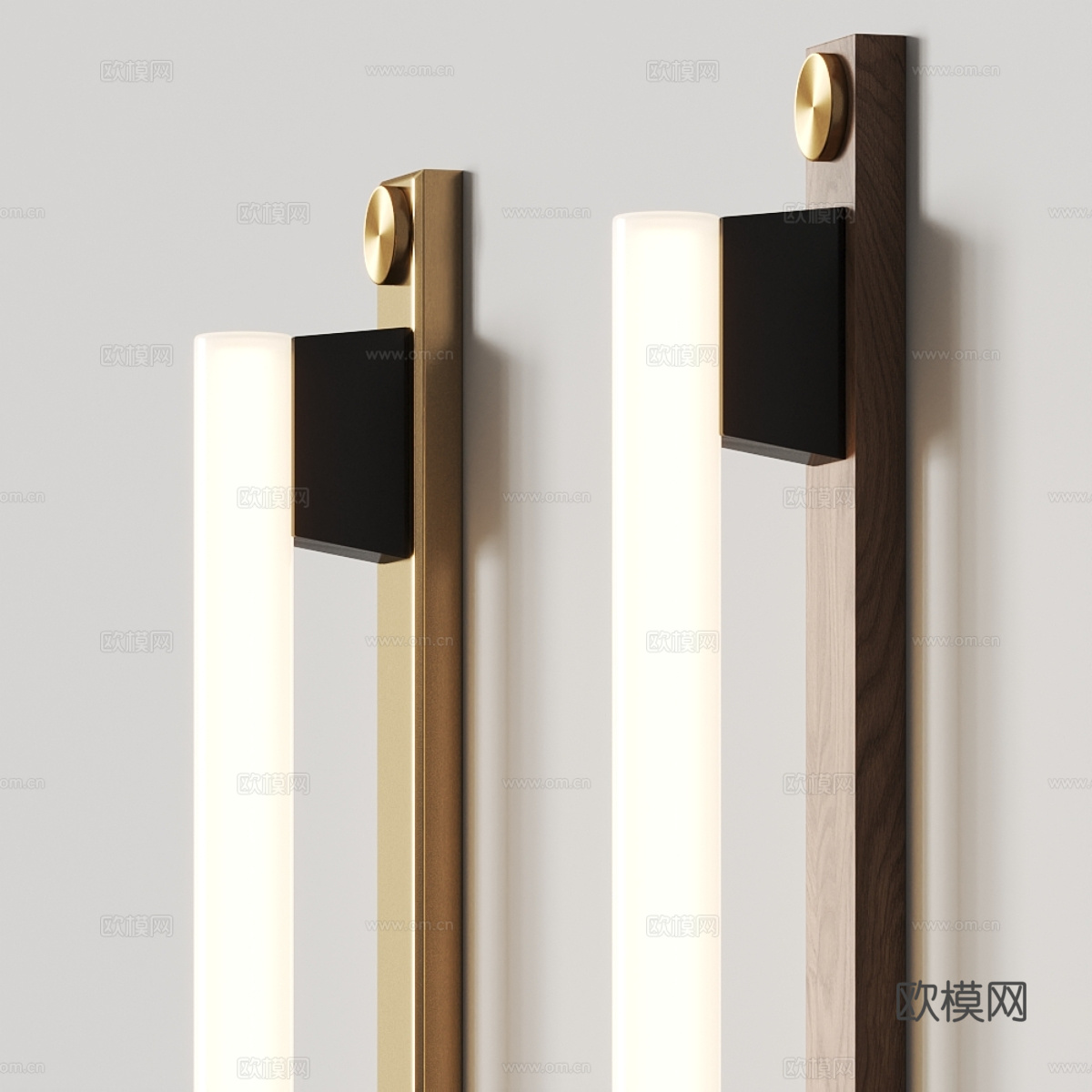现代意式极简长条壁灯3d模型
