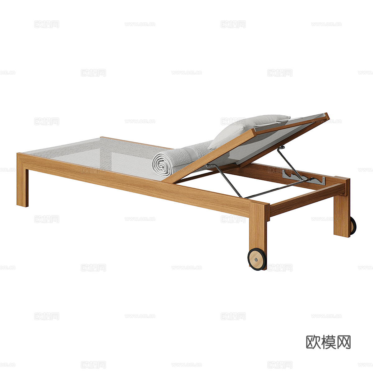 新中式木质躺椅3d模型