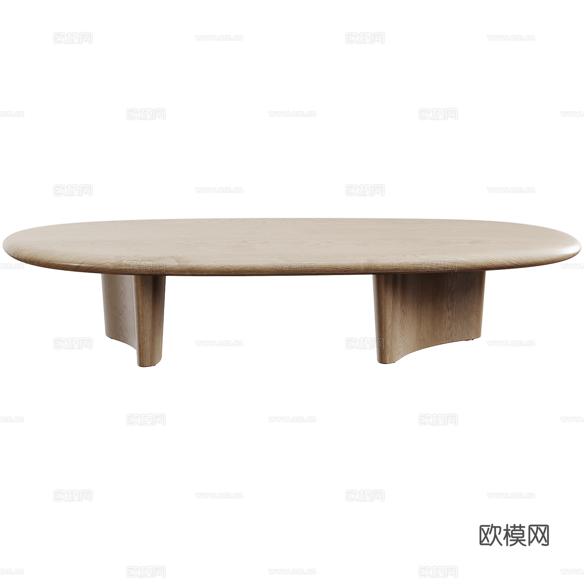 现代原木茶几3d模型