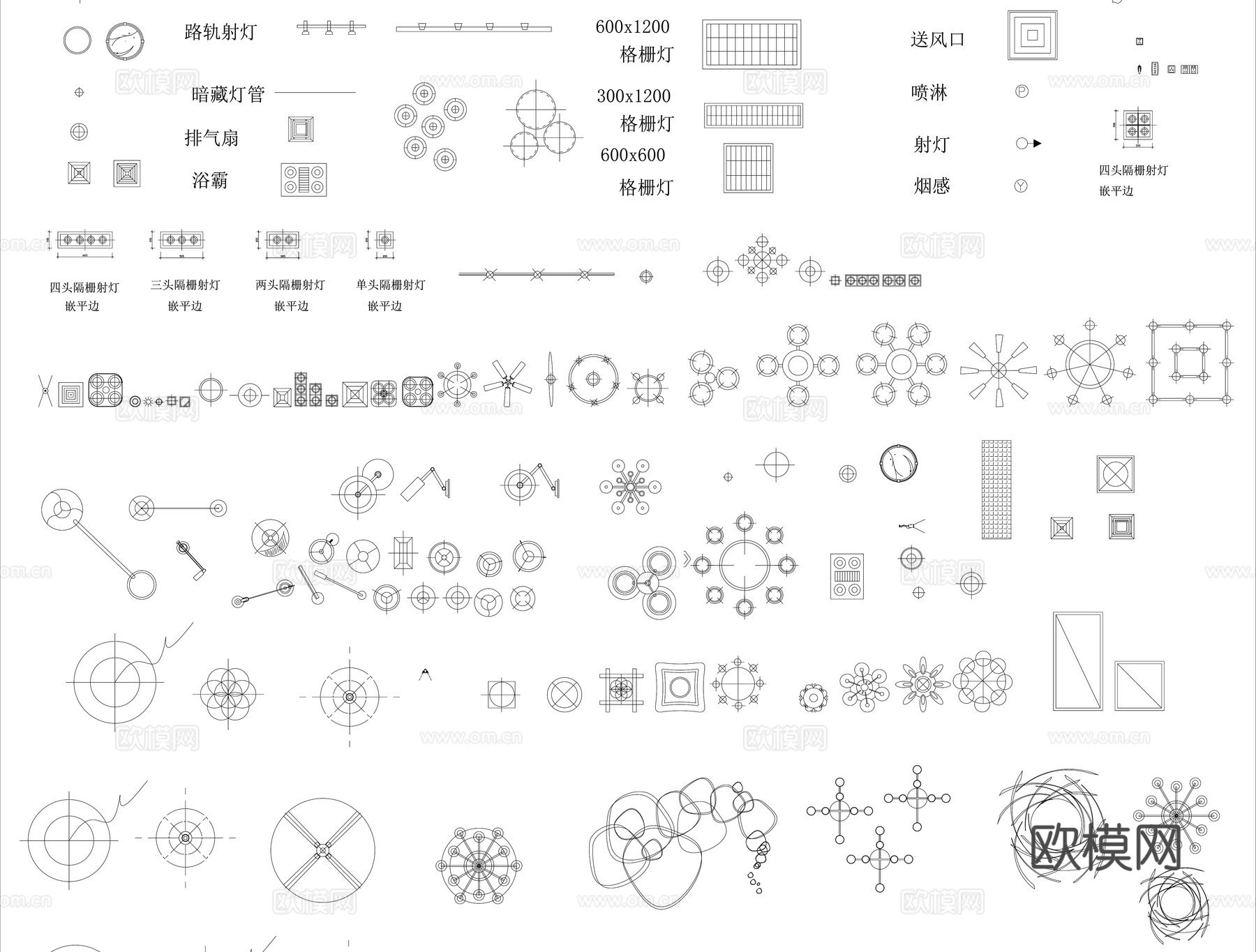 灯具CAD图库cad施工图