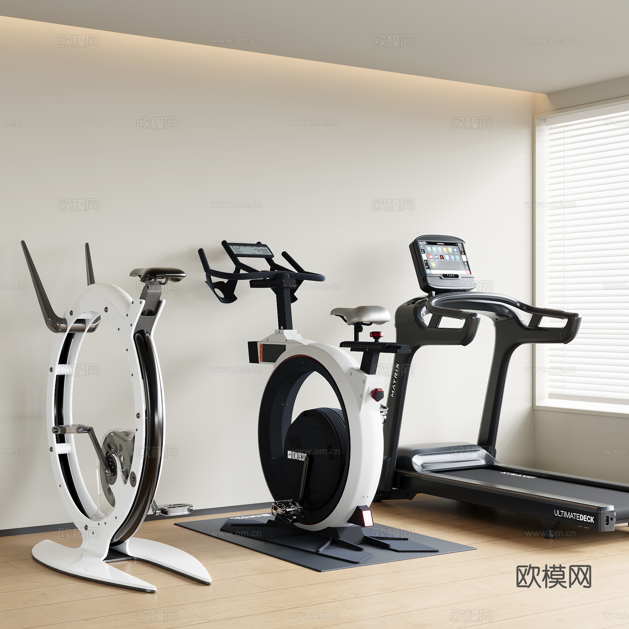 现代健身器材su模型