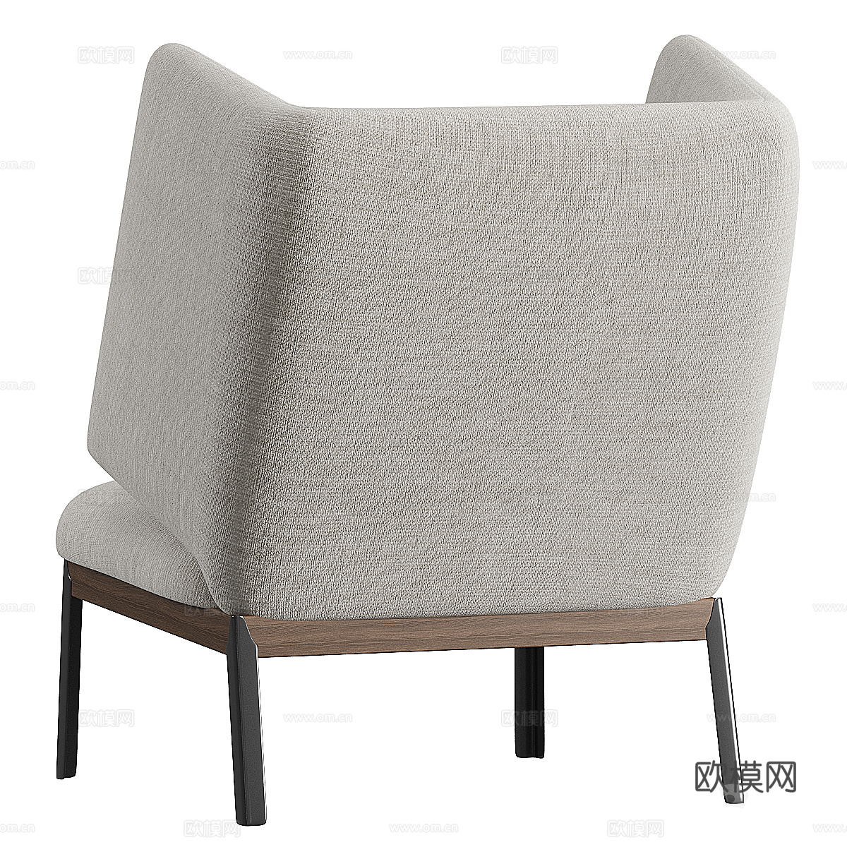 现代意式布艺扶手椅3d模型