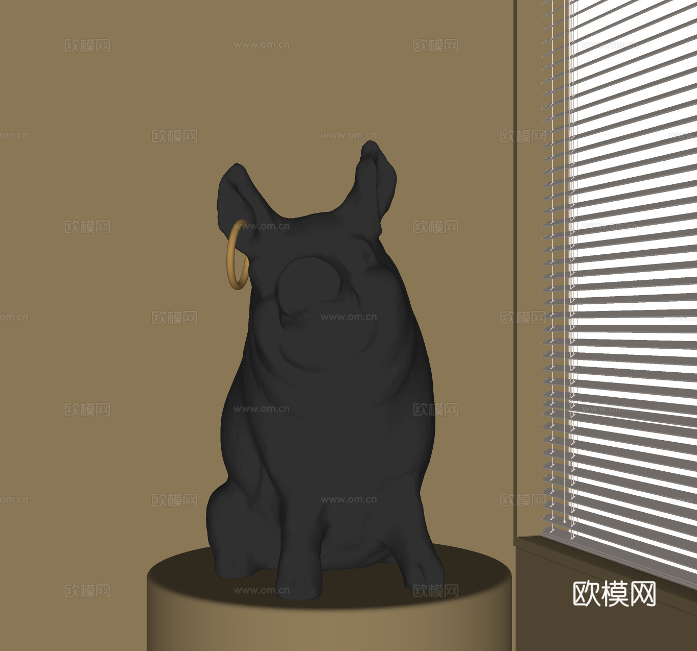 现代雕塑摆件su模型