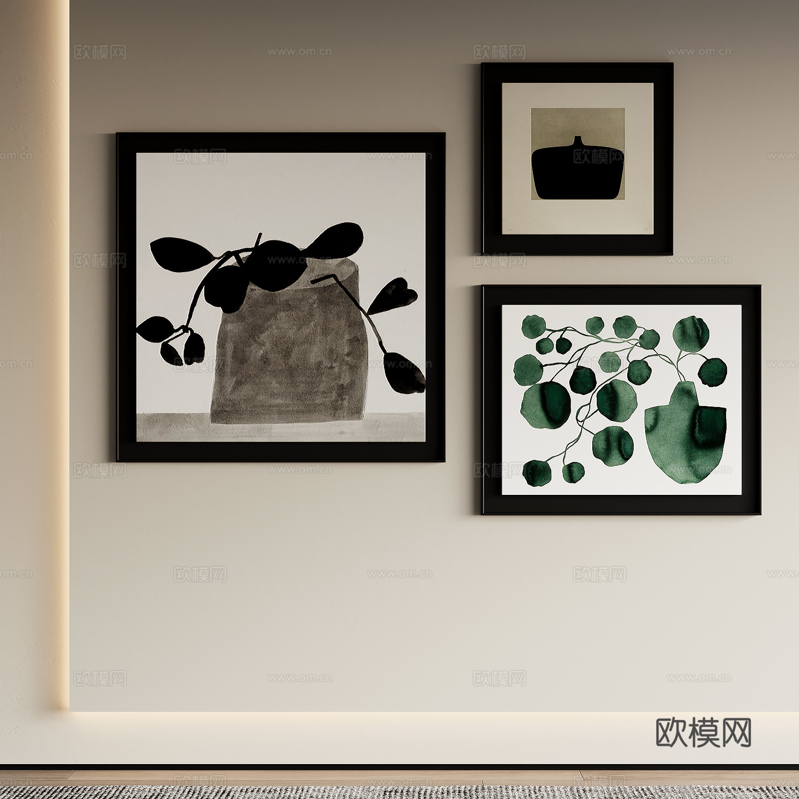 侘寂风装饰画3d模型