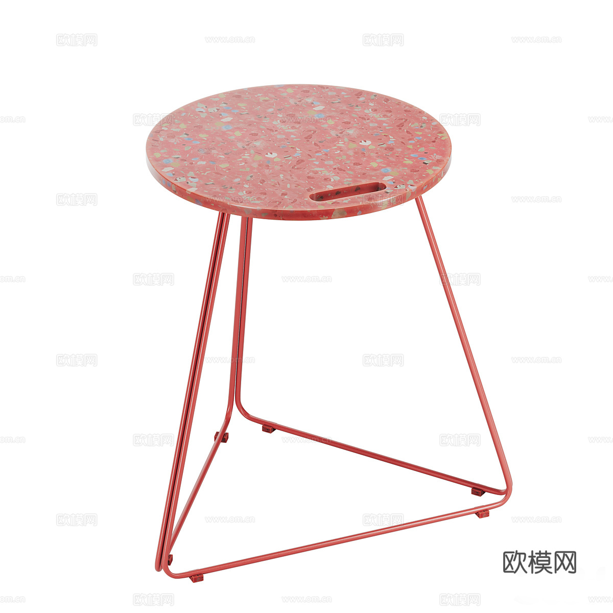 现代意式极简不锈钢吧台椅3d模型