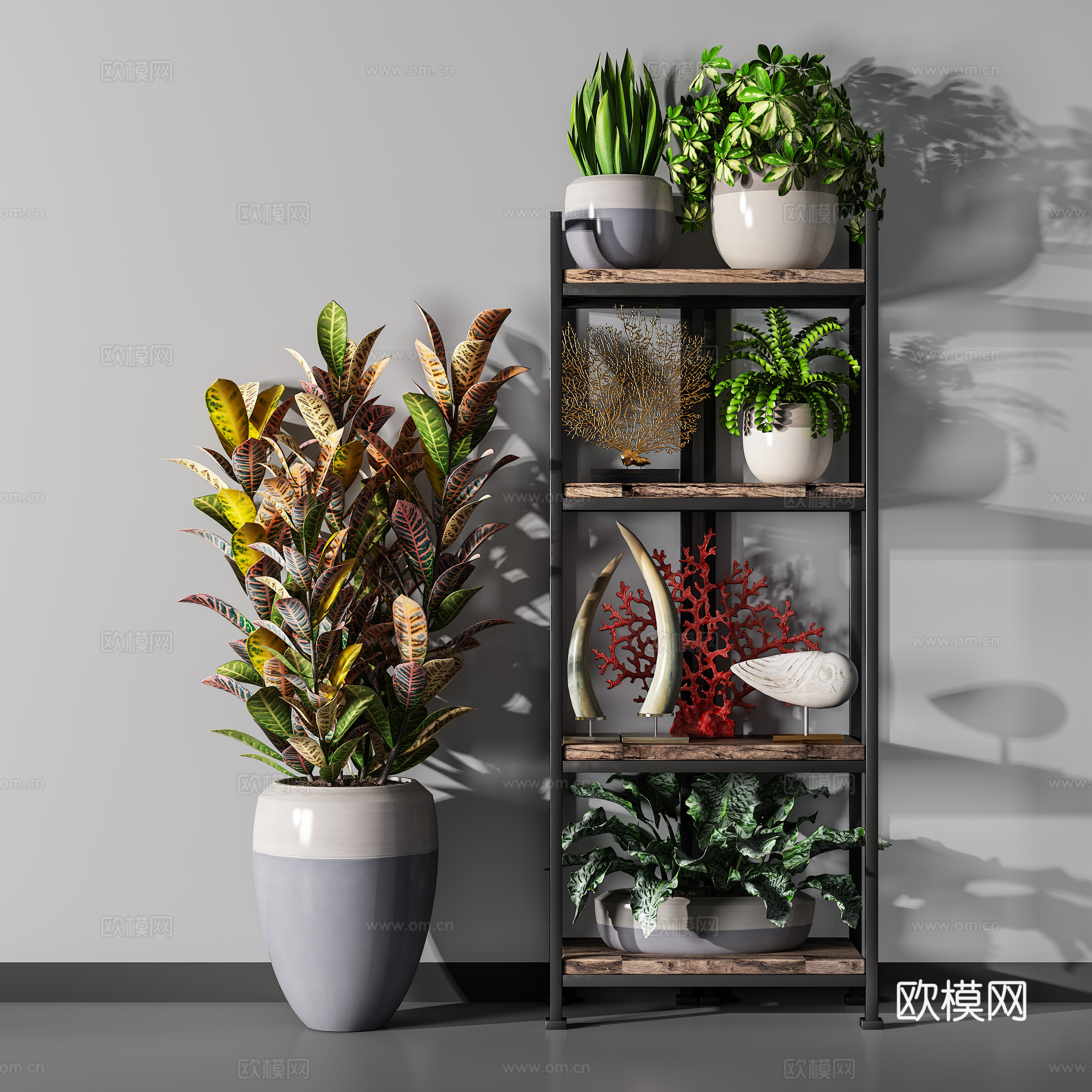现代绿植 室内绿植摆件组合 植物堆3d模型