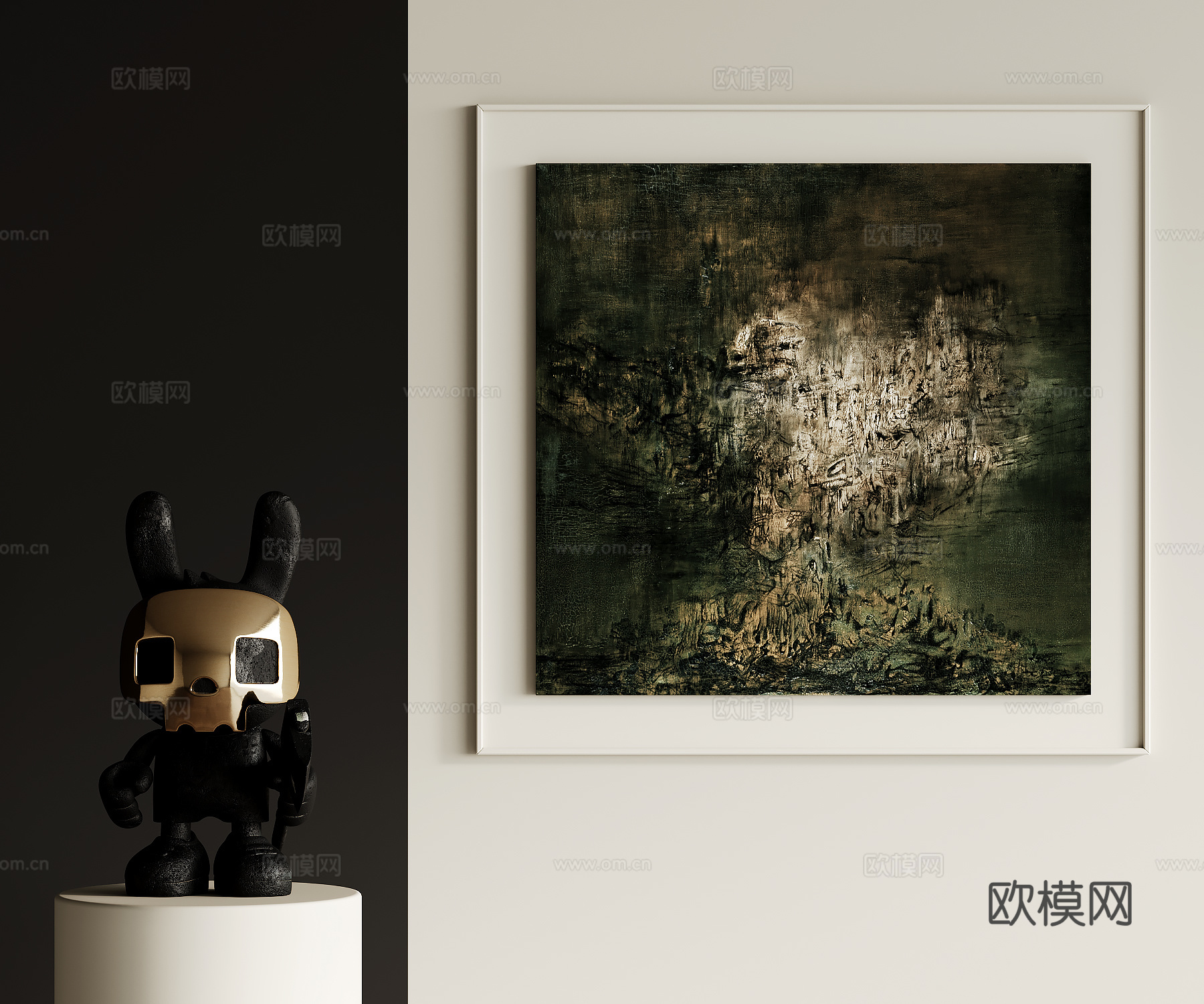 侘寂风装饰画3d模型