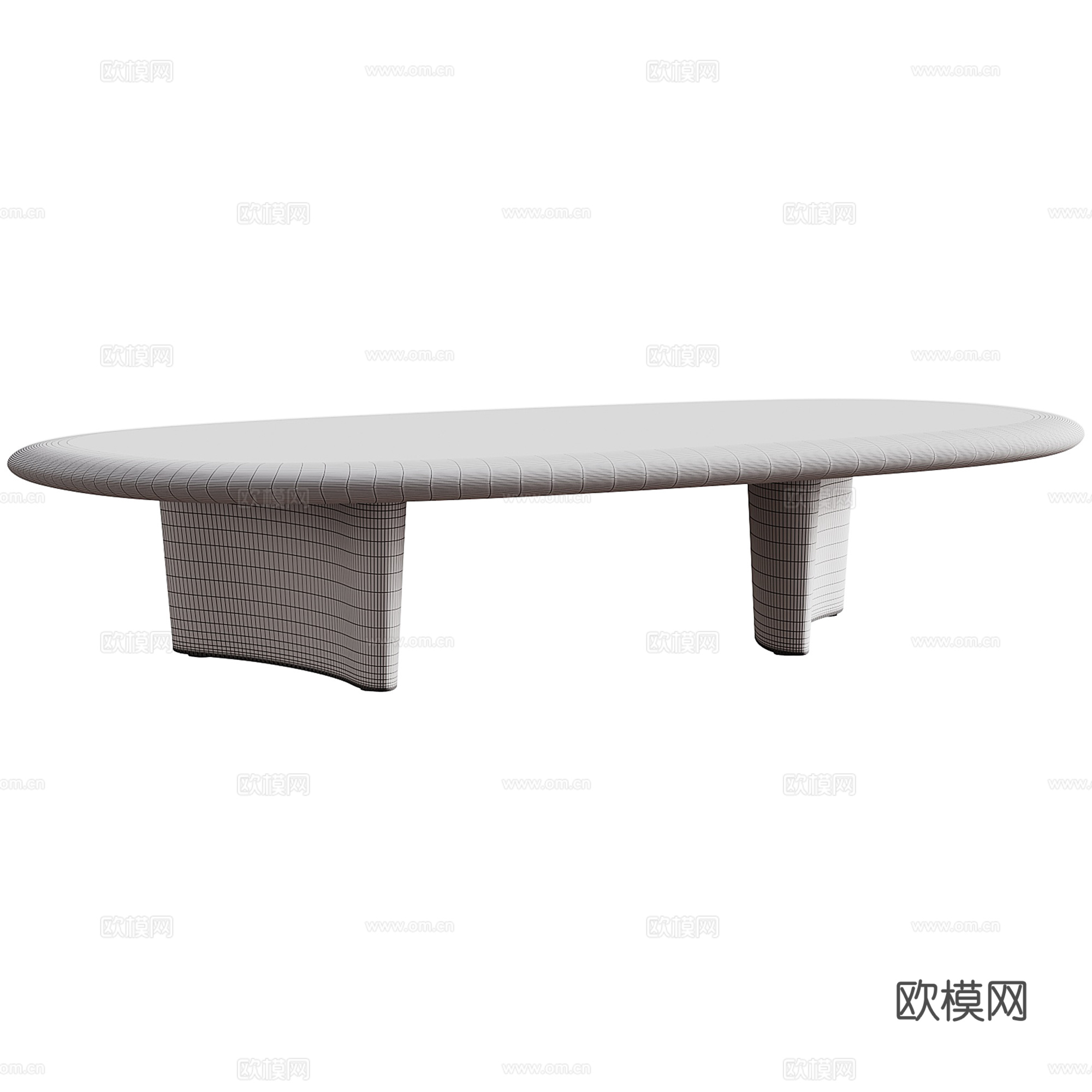 现代原木茶几3d模型