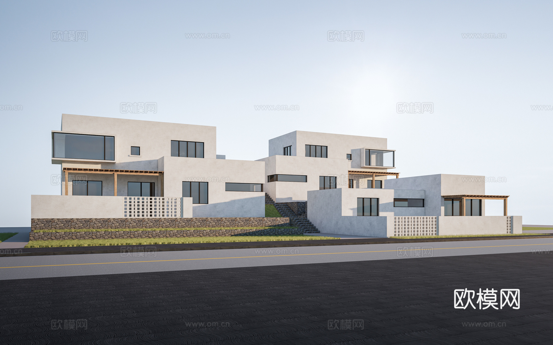 现代别墅建筑 乡村别墅 自建房建筑 独栋别墅su模型