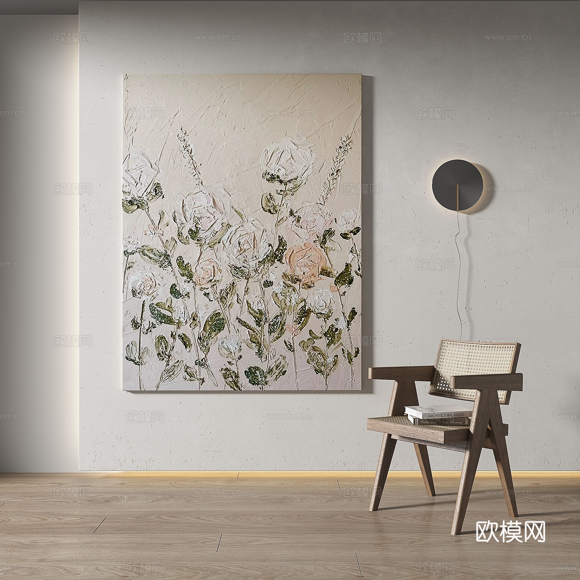 现代，中古，复古，轻奢，侘寂，肌理，简约，抽象，装饰画3d模型