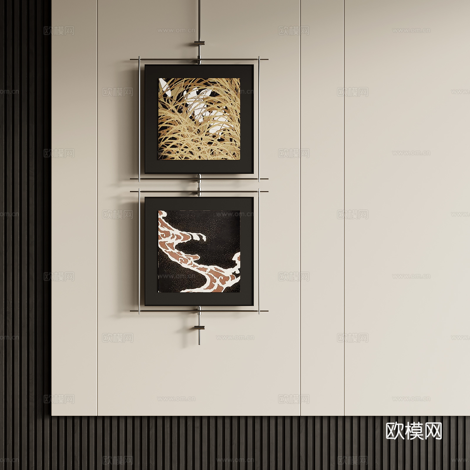 侘寂风装饰画su模型