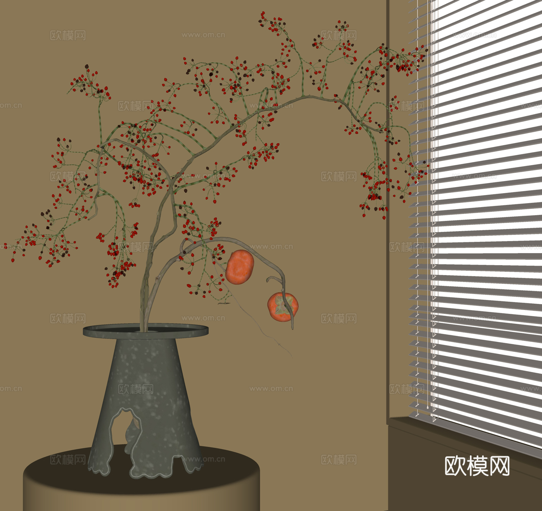现代花瓶花艺su模型