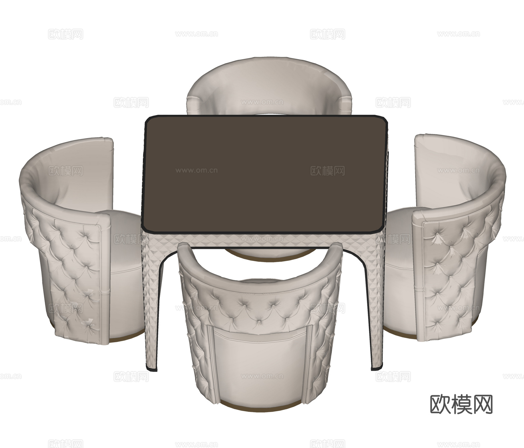 欧式桌椅组合  休闲桌椅  餐桌椅su模型