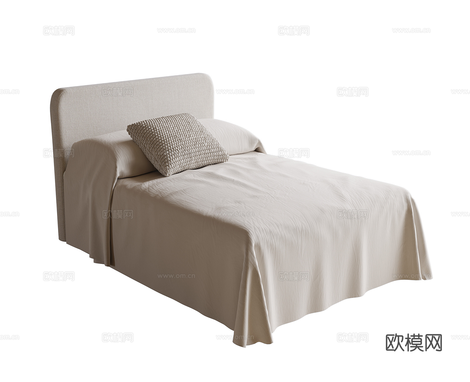 现代单人床 儿童床su模型