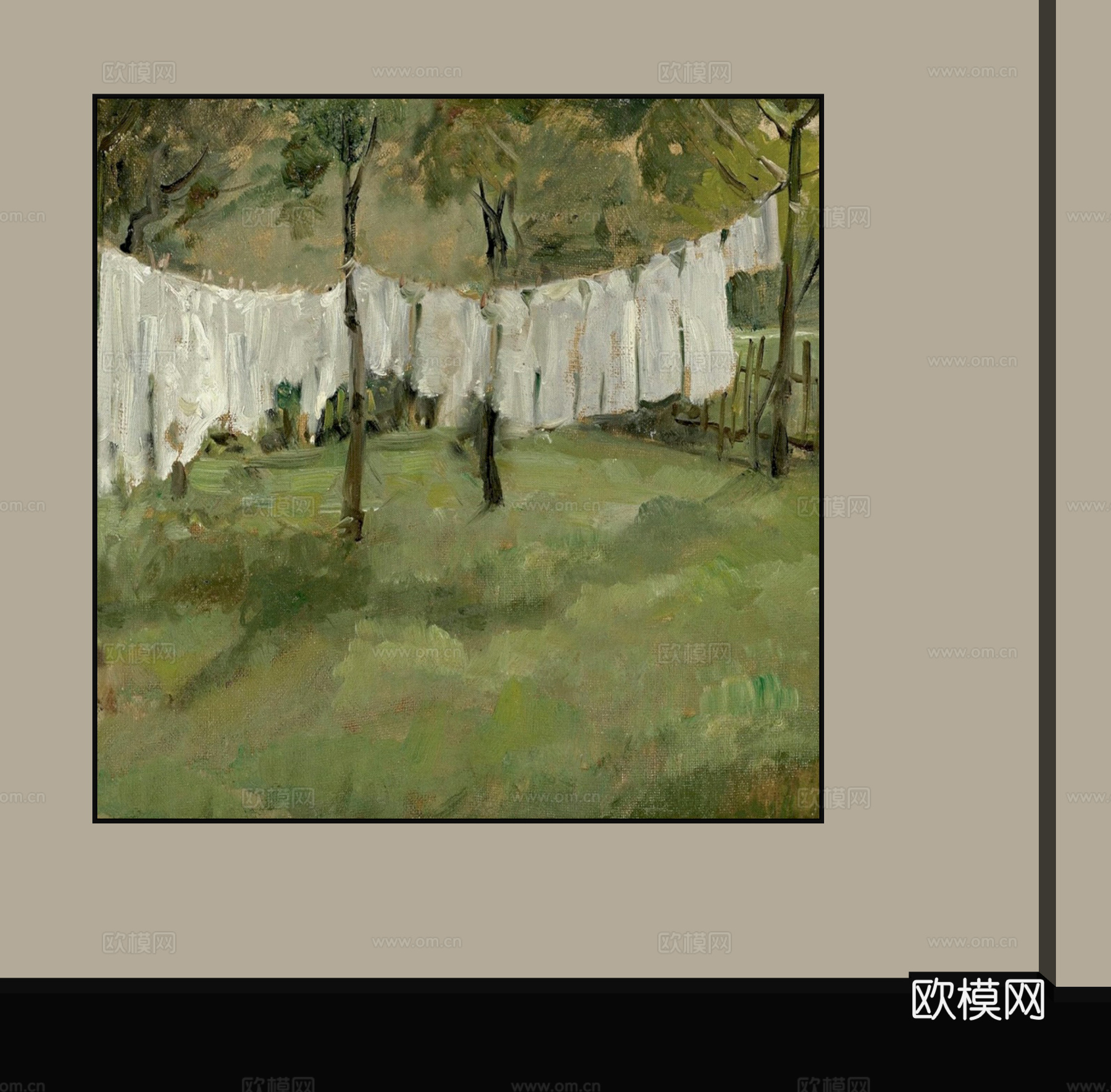 中古风装饰画su模型