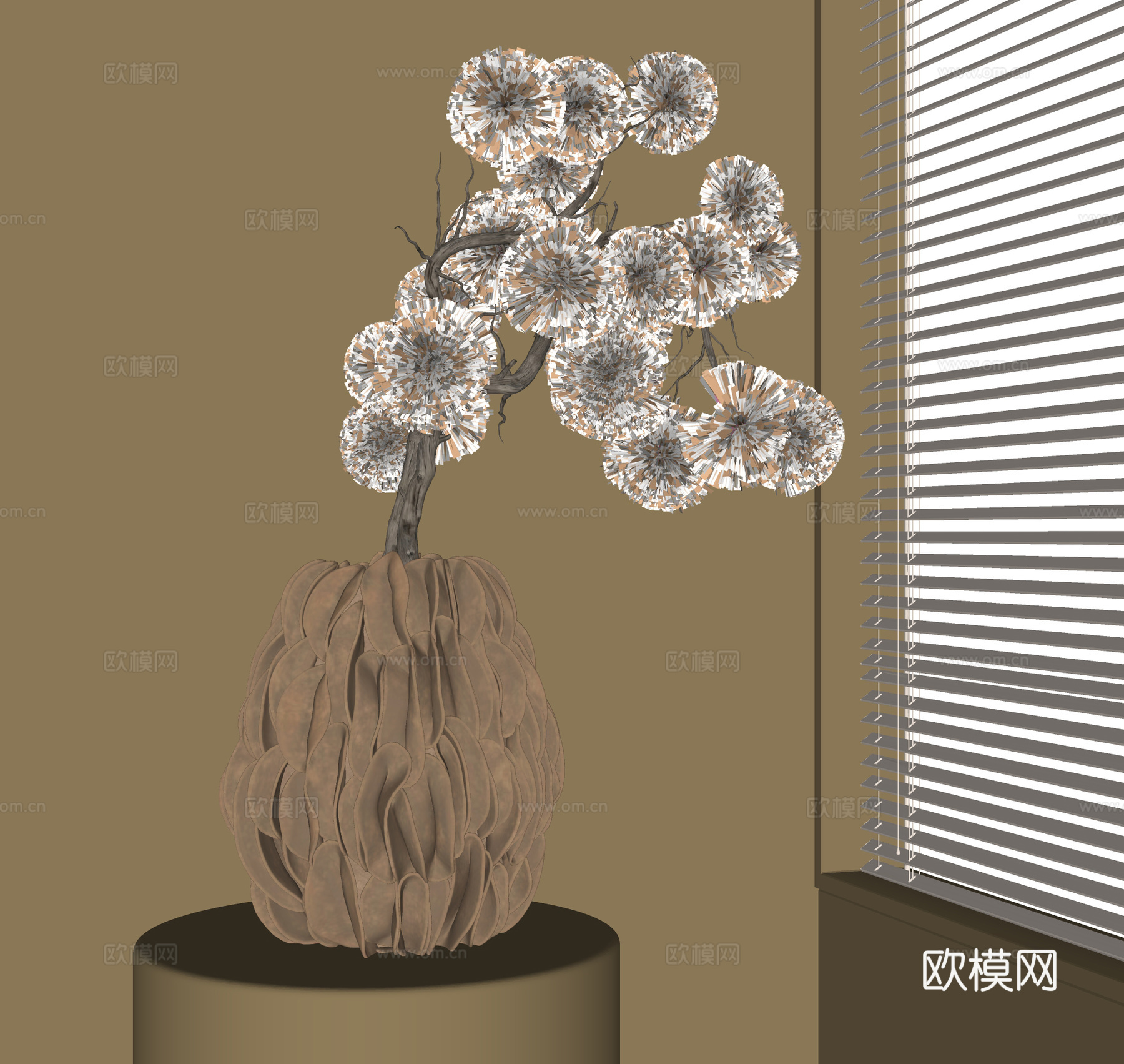 中古风花瓶花艺su模型