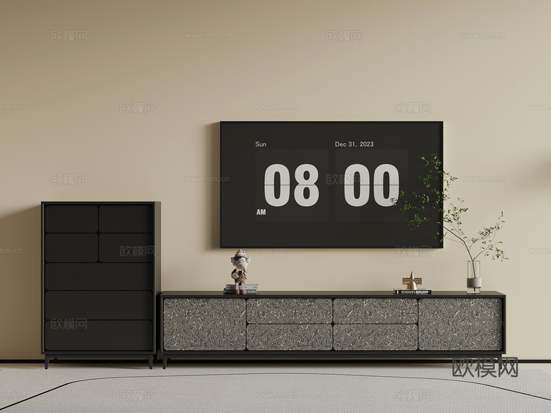 現(xiàn)代電視柜3d模型下載