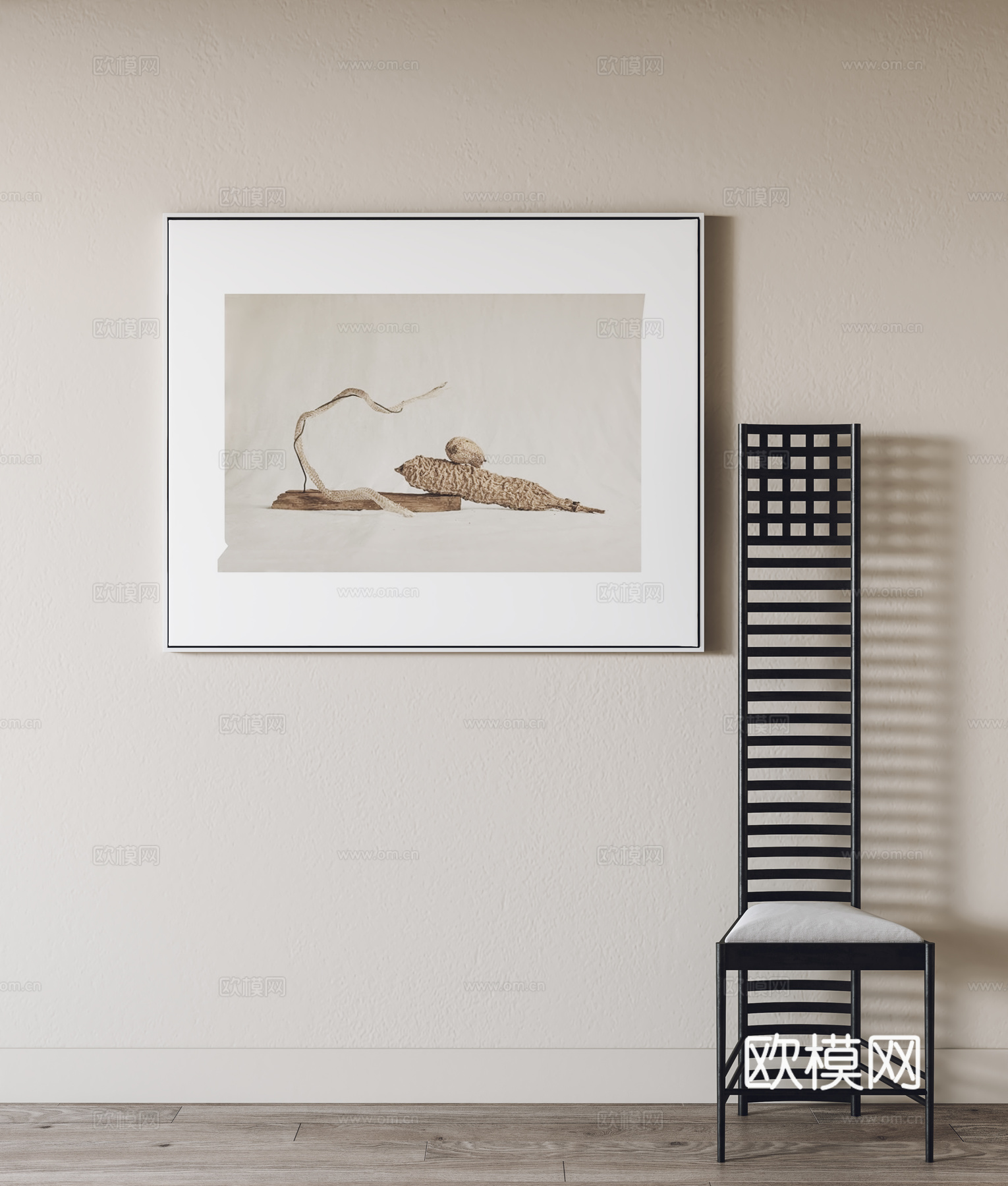 现代挂画 装饰画 单椅 客厅挂画 玄关挂画3d模型