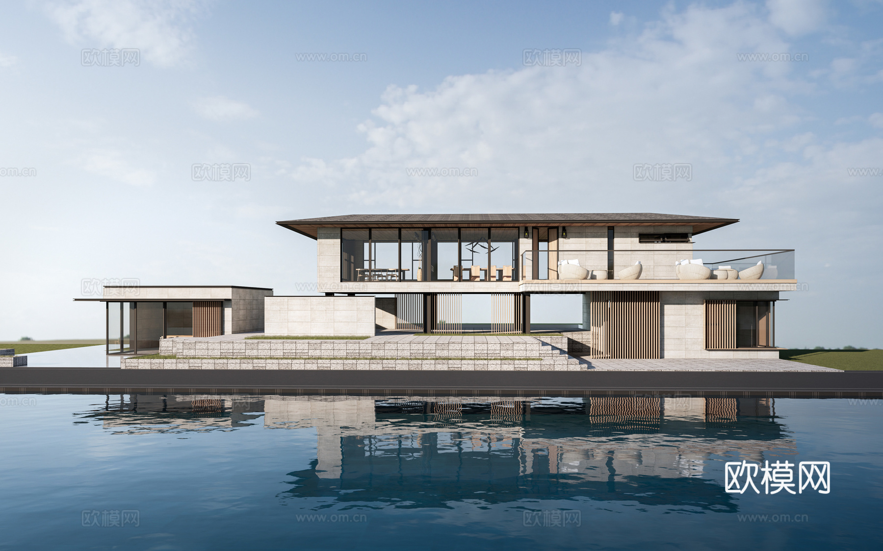现代别墅建筑 乡村别墅 自建房建筑 独栋别墅su模型