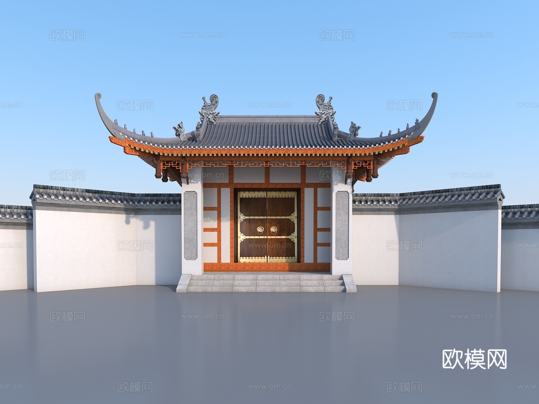 中式入口 苏式入口 古建入口 入口 中式大门 苏式大门3d模型