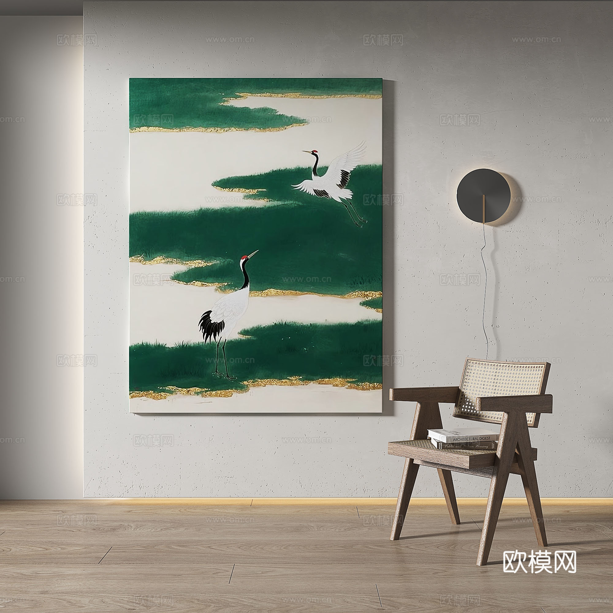 现代，中古，复古，轻奢，侘寂，肌理，简约，抽象，装饰画3d模型