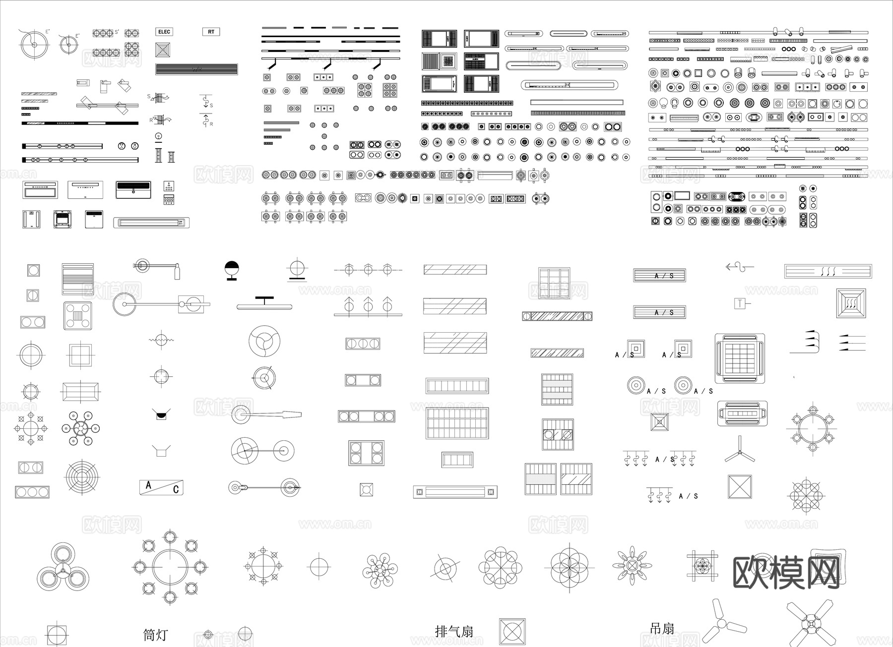 灯具CAD图库cad施工图