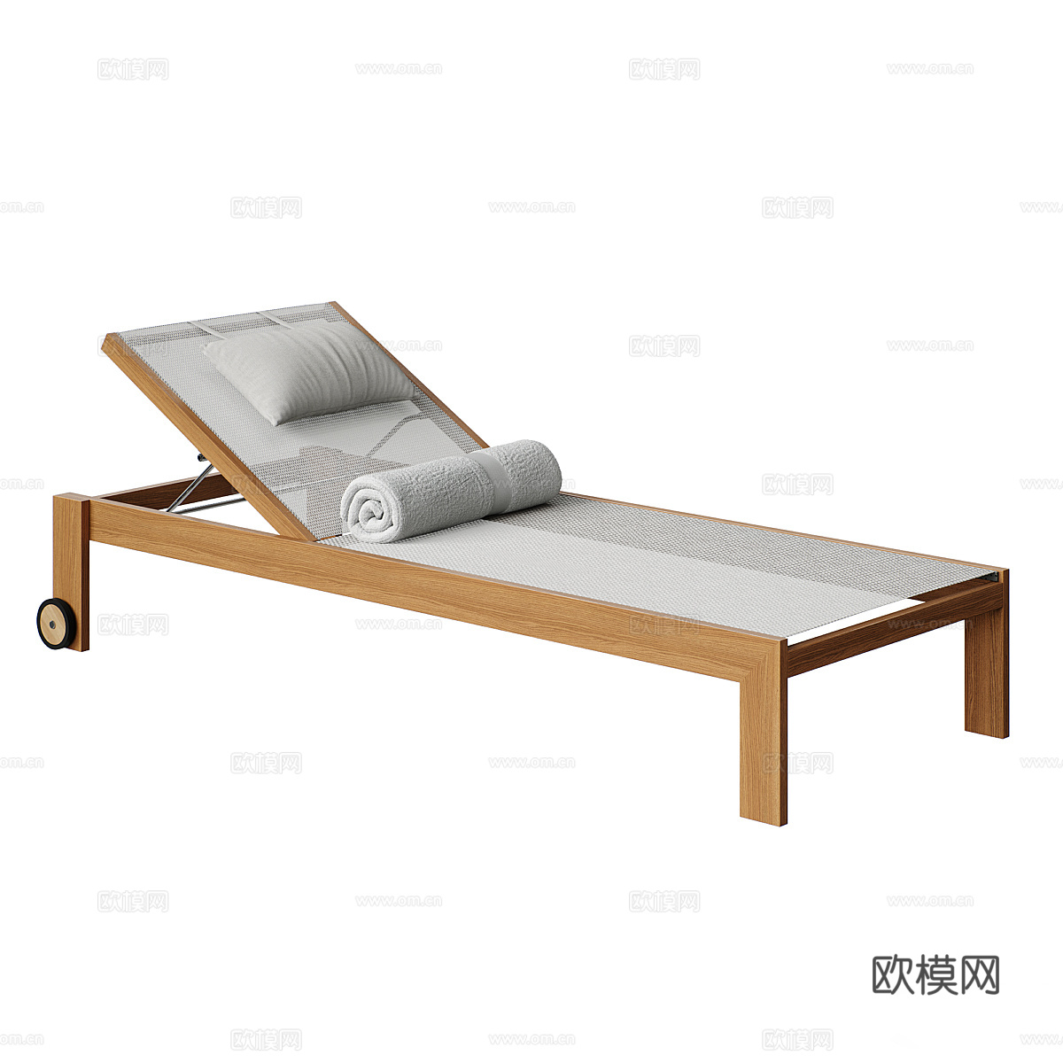 新中式木质躺椅3d模型