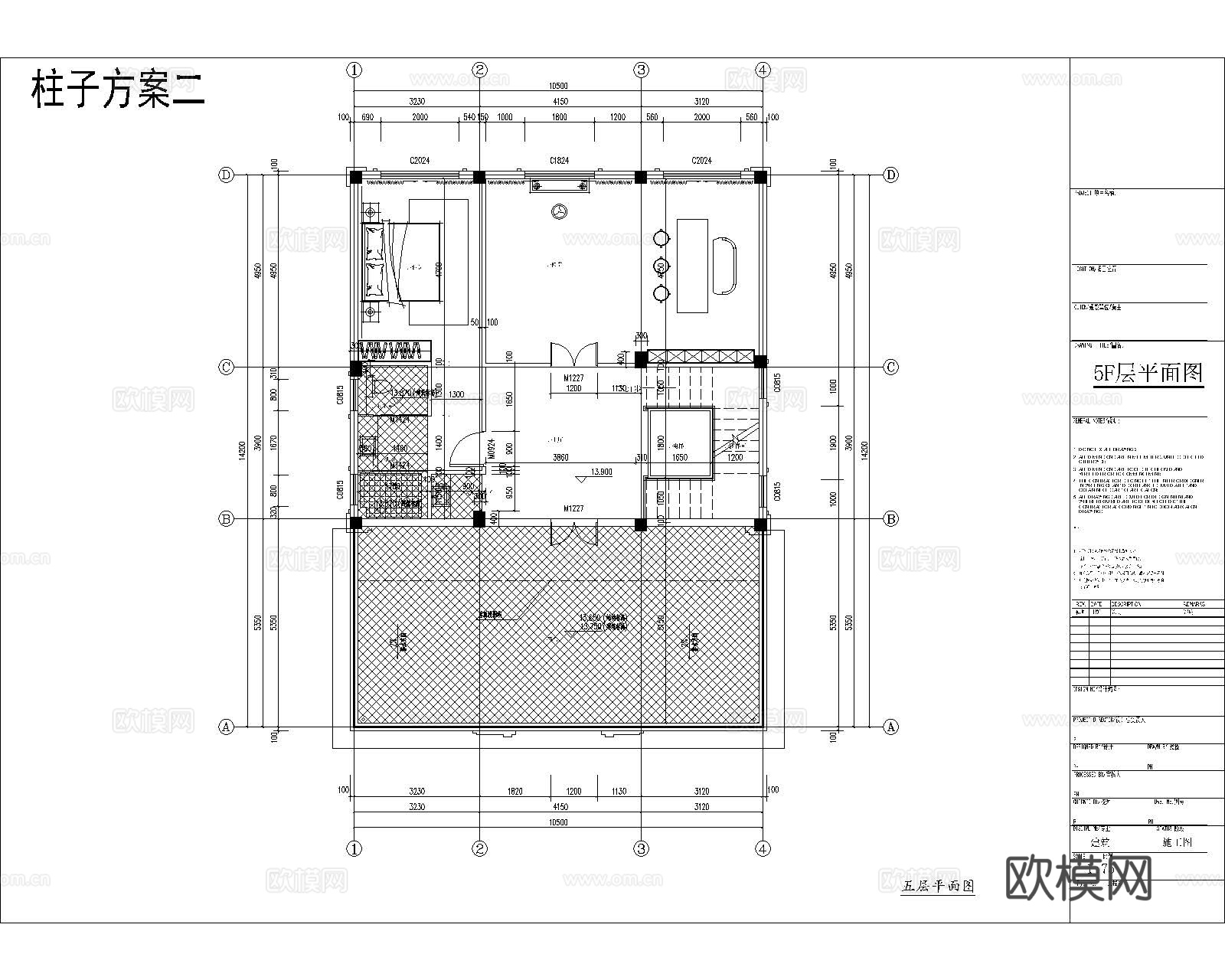 现代欧式四层别墅建筑 欧式四层自建房建筑 欧式四层农村住宅cad施工图