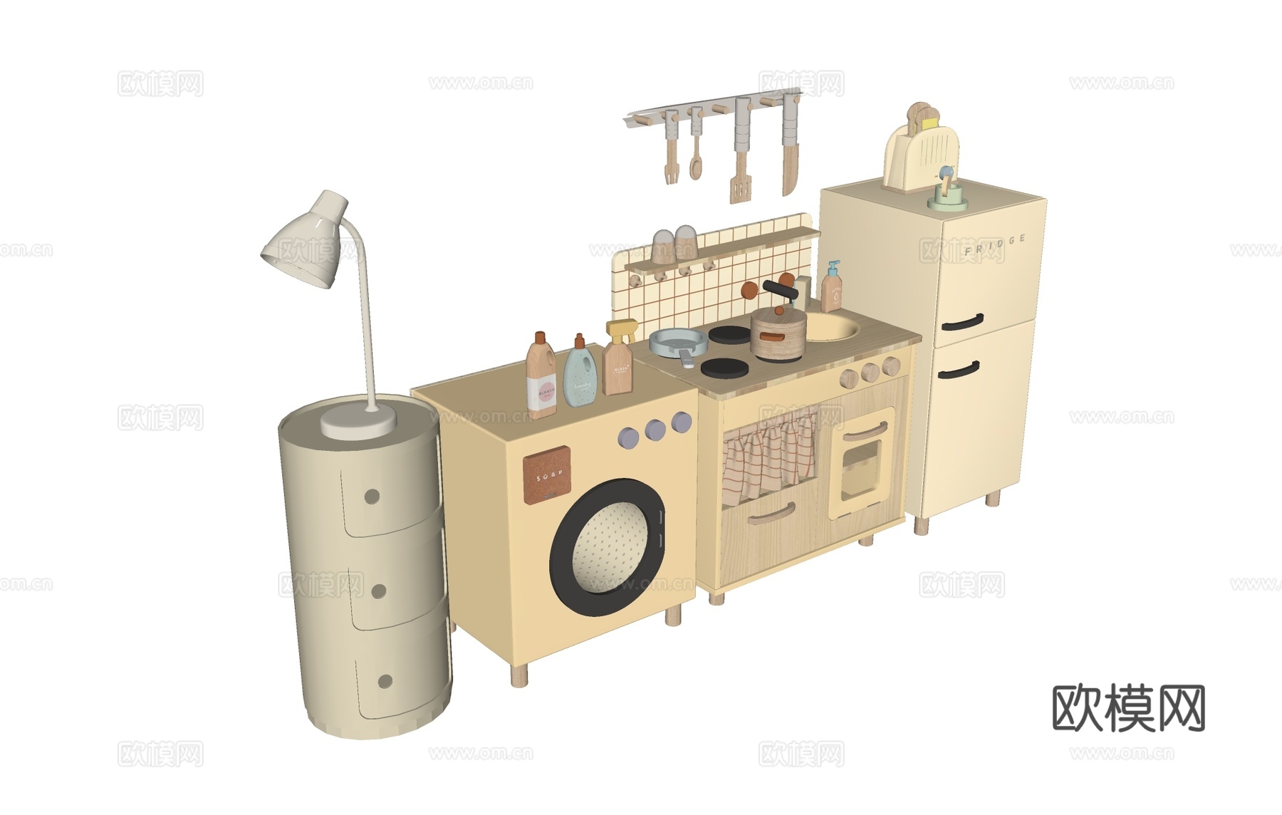 儿童玩具厨具  儿童灶台su模型