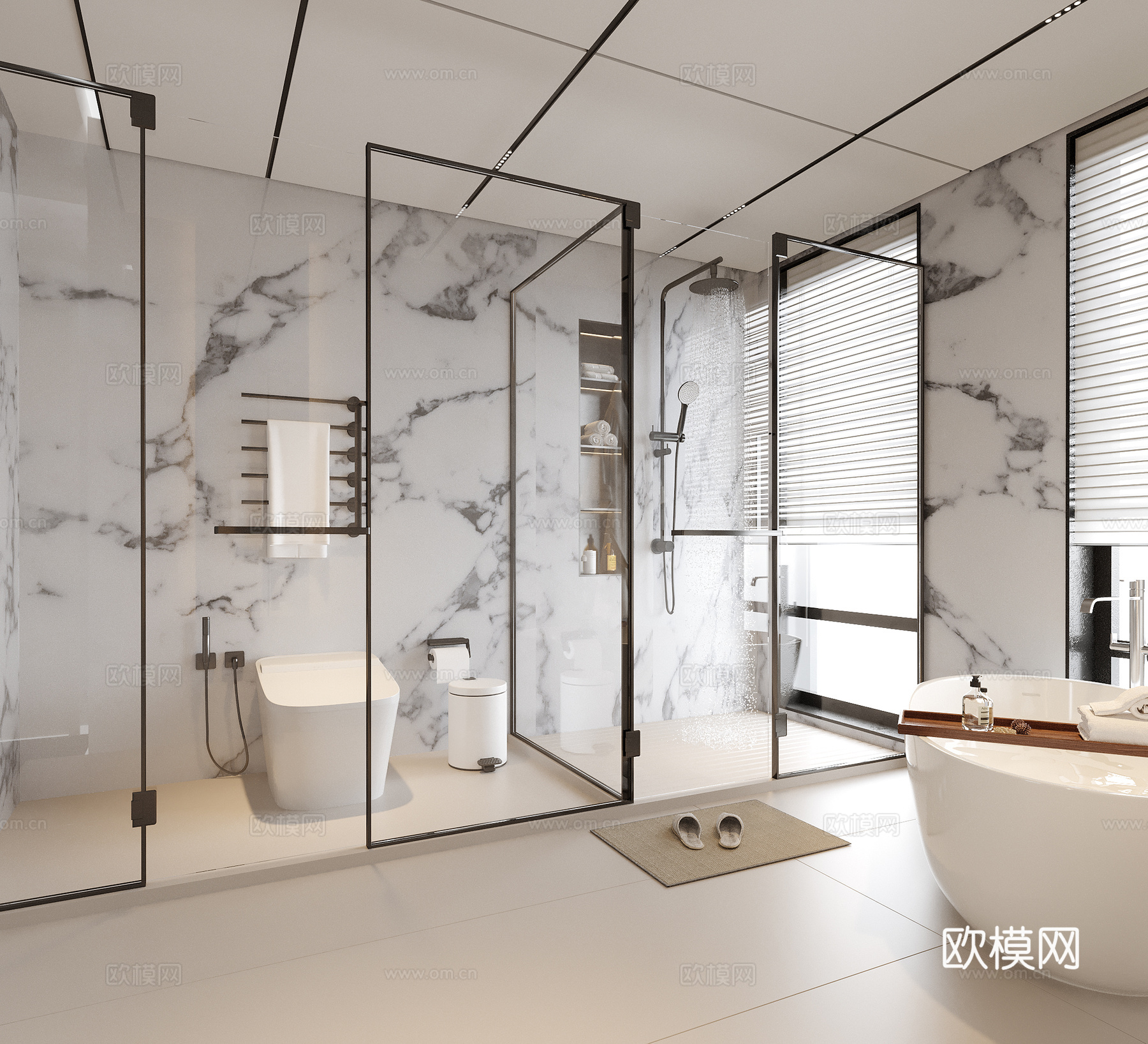 现代卫生间 酒店卫生间su模型