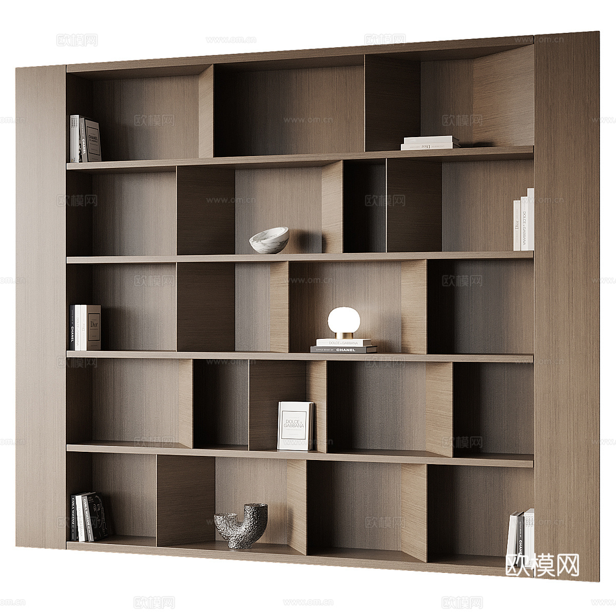 现代意式极简装饰书柜3d模型