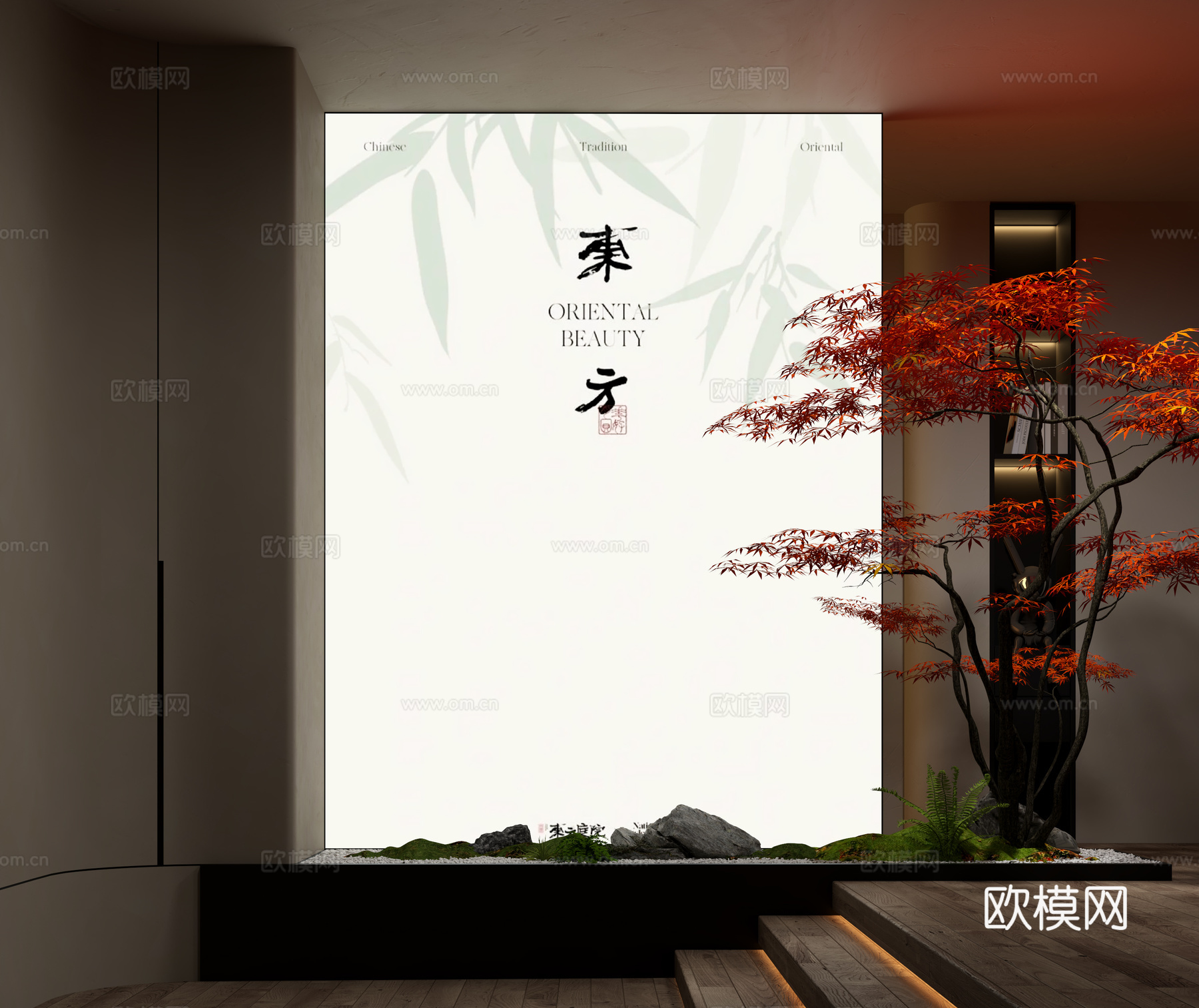 玄关造景 绿植造景 室内造景 植物堆 绿植盆栽3d模型