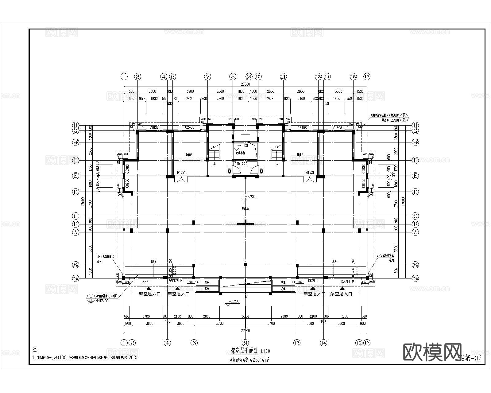 现代新中式兄弟双拼别墅自建房cad施工图