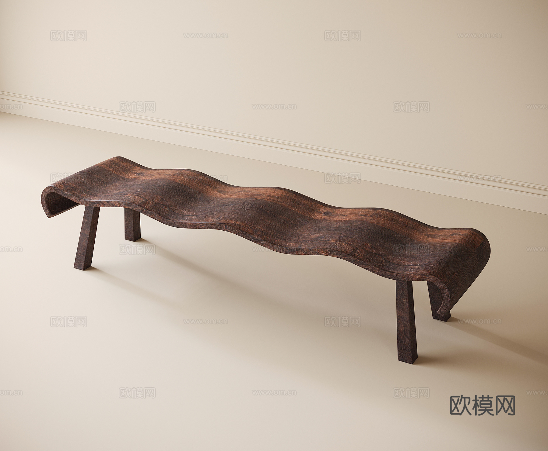 现代长凳 条凳3d模型