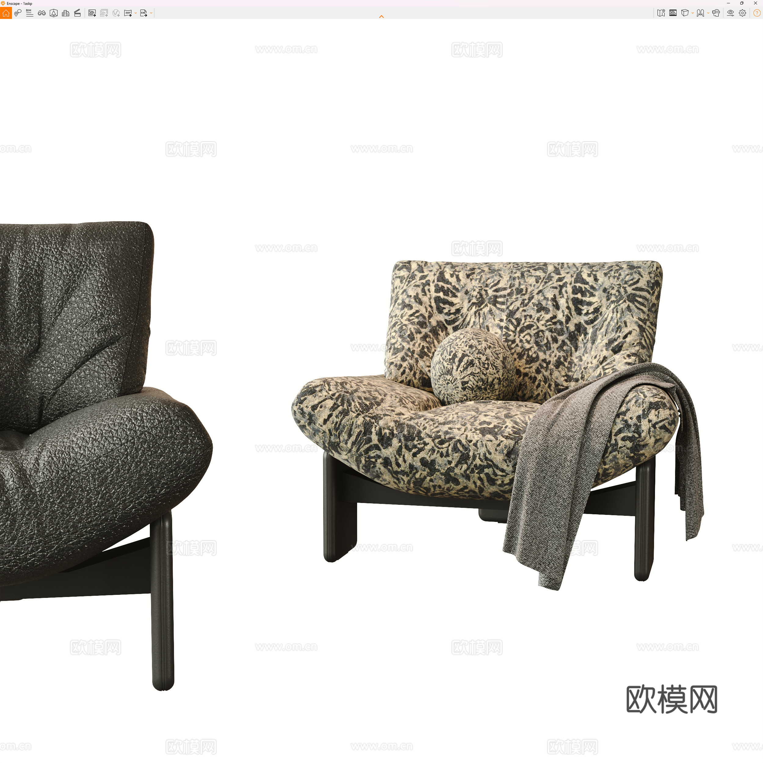 现代休闲椅 亚克力椅 休闲椅 沙发椅 书椅 现代休闲椅su模型