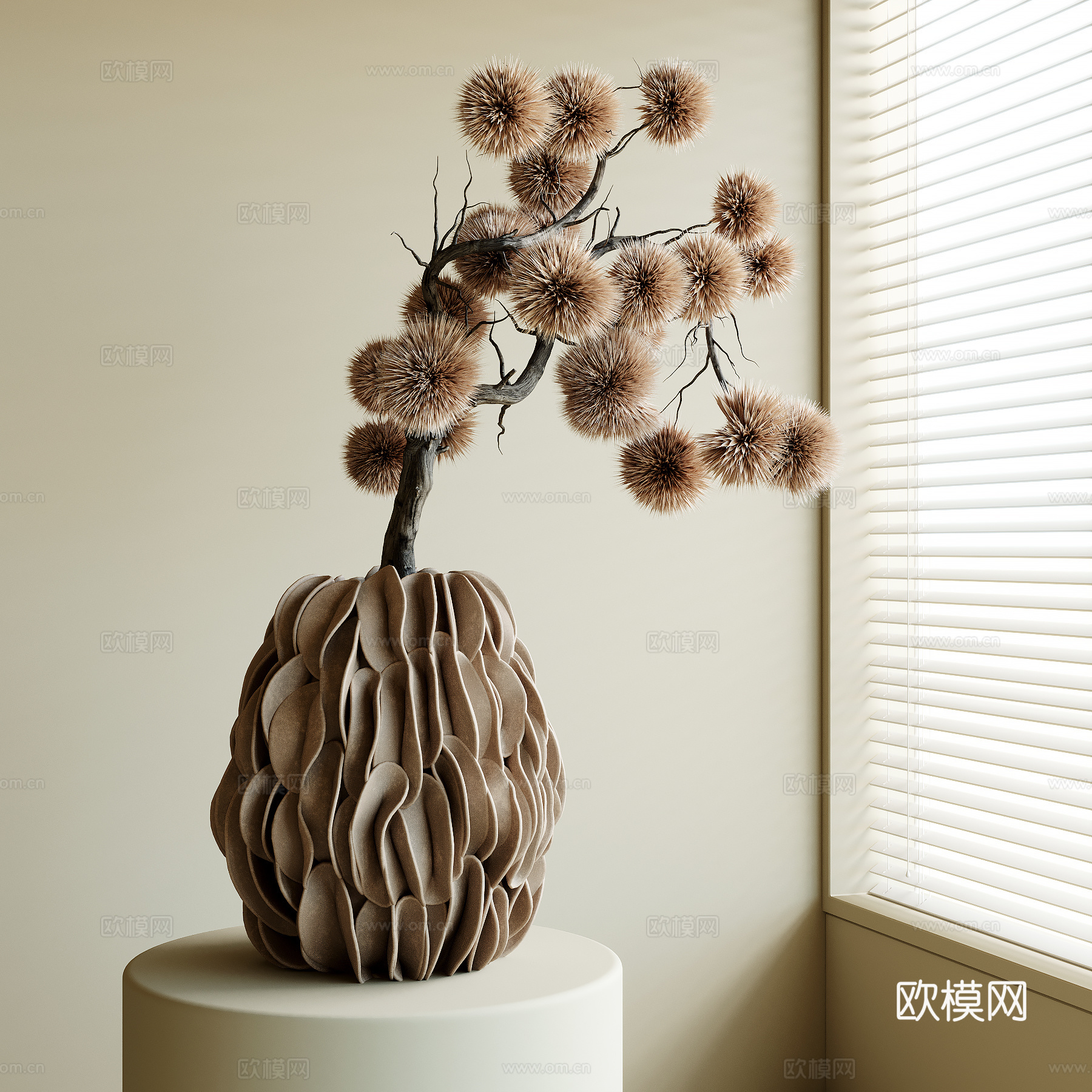 中古风花瓶花艺3d模型