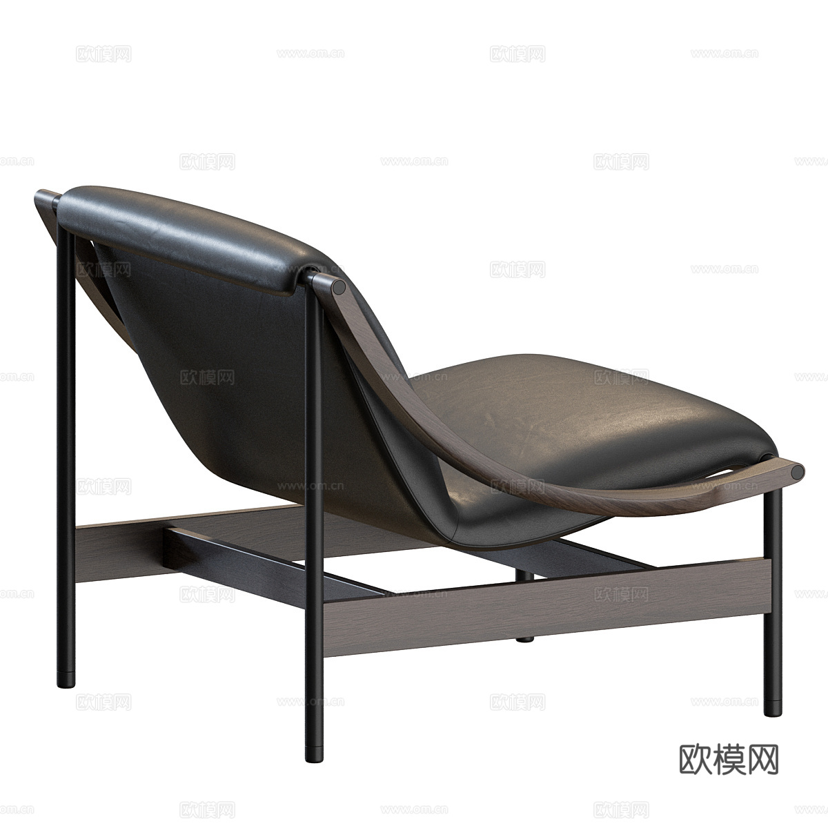 现代艺术布艺皮革扶手椅3d模型