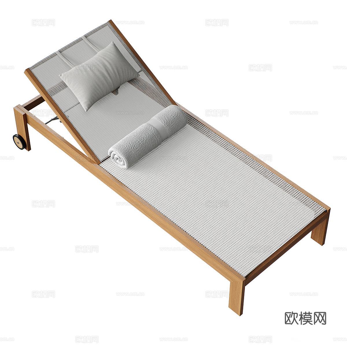 新中式木质躺椅3d模型