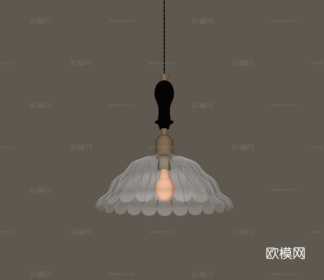 吊灯 法式复古吊灯 玻璃吊灯su模型