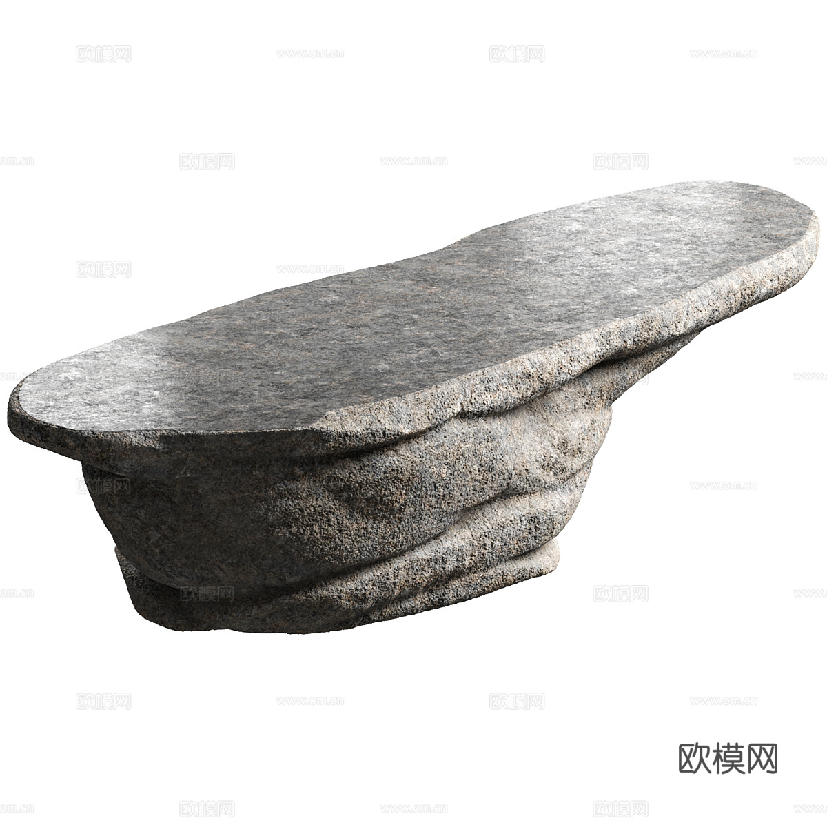 现代侘寂石桌 岛台3d模型